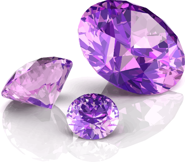 Three beautiful Amethyst of Ceylon